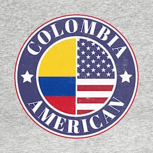 Proud Colombian-American Badge - Colombia Flag T-Shirt